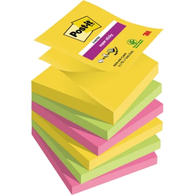 Post-it Haftnotiz Super Sticky Z- Notes R3306SR 76x76mm sort 6 St./Pa Post-it Haftnotiz Super Sticky Z- Notes R3306SR 76x76mm sort 6 St./Pa