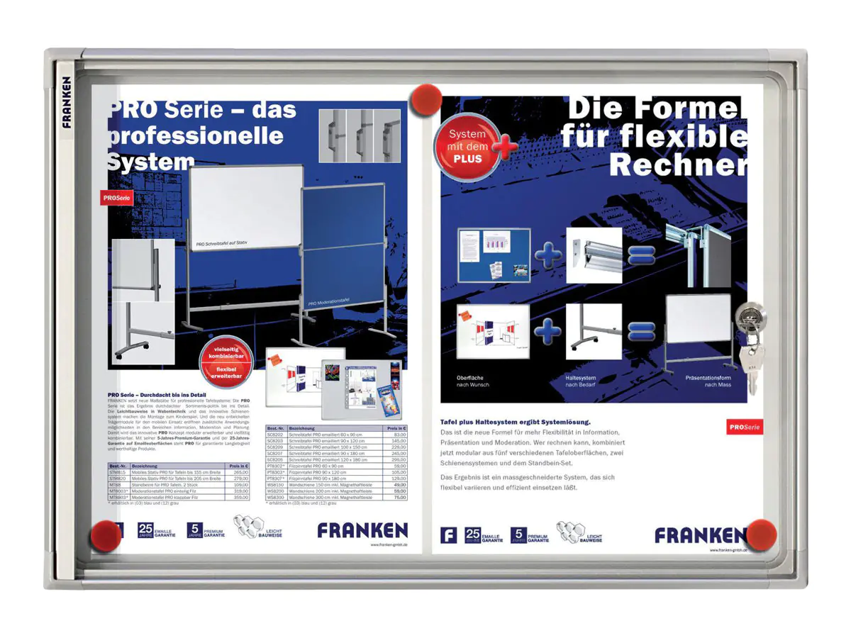 Franken Schaukasten X-tra! Line FSA2 für 2x DIN A4 Aluminium