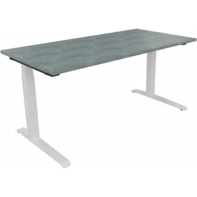 Sitz-/Stehtisch Kufe Doppels. Quad. B1600xT800xH645-1275 ws/Beton