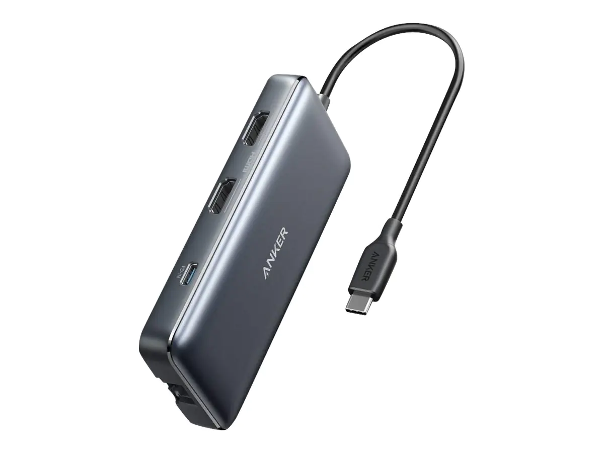 Anker PowerExpand 8-in-1 USB-C PD Media Hub - Dockingstation - USB-C - 2 x HDMI - 1GbE Anker PowerExpand 8-in-1 USB-C PD Media Hub - Dockingstation - USB-C - 2 x HDMI - 1GbE