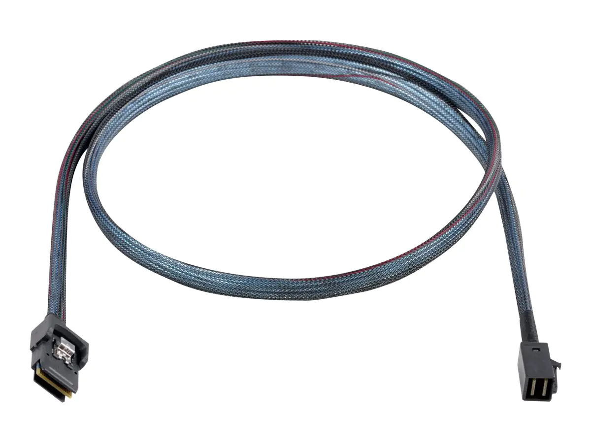 SilverStone CPS06 - Internes SAS-Kabel - mit Sidebands - 4-Lane - 4x Mini SAS HD (SFF-8643) (M) bis Mini SAS (SFF-8087) (M) - 60 cm - Schwarz