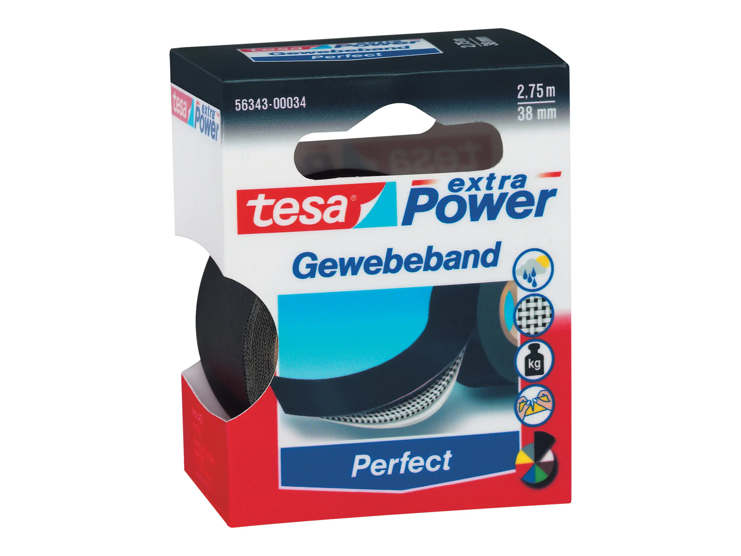 tesa Gewebeband extra Power Perfect 56343-00034 38mmx2,75m schwarz