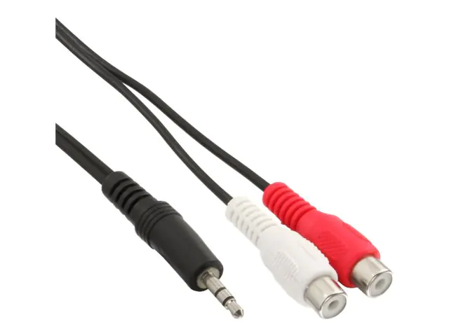 InLine - Audiokabel - RCA x 2 weiblich zu mini-phone stereo 3.5 mm männlich - 5 m - abgeschirmt - Schwarz