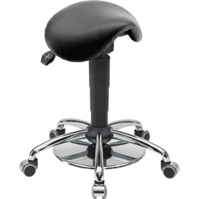 meychair Sitzhocker Assistant Basic Sattel Farbe der Sitzfläche: schwarz Farbe des Fußkreuzes: chrom