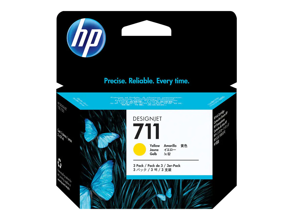HP 711 - 3er-Pack - 29 ml - Gelb - Original - DesignJet - Tintenpatrone - für DesignJet T100, T120, T120 ePrinter, T125, T130, T520, T520 ePrinter, T525, T530