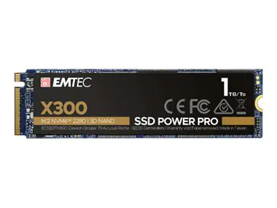EMTEC Power Pro X300 - SSD - 1 TB - intern - M.2 2280 - PCIe 3.0 x4 (NVMe) ECSSD1TX300