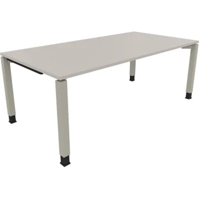Schreibtisch Vierfuß Quadratrohr B2000xT1000xH680-820 si/Lichtgrau