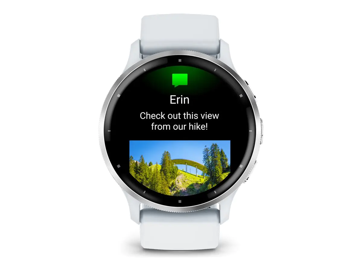 Garmin Venu 3 - 45 mm - verstärktes Polymer Whitestone - intelligente Uhr mit Band - Silikon - Handgelenkgröße: 135-200 mm - Anzeige 3.54 cm (1.4") - 8 GB - Bluetooth, ANT+, Wi-Fi - 30 g