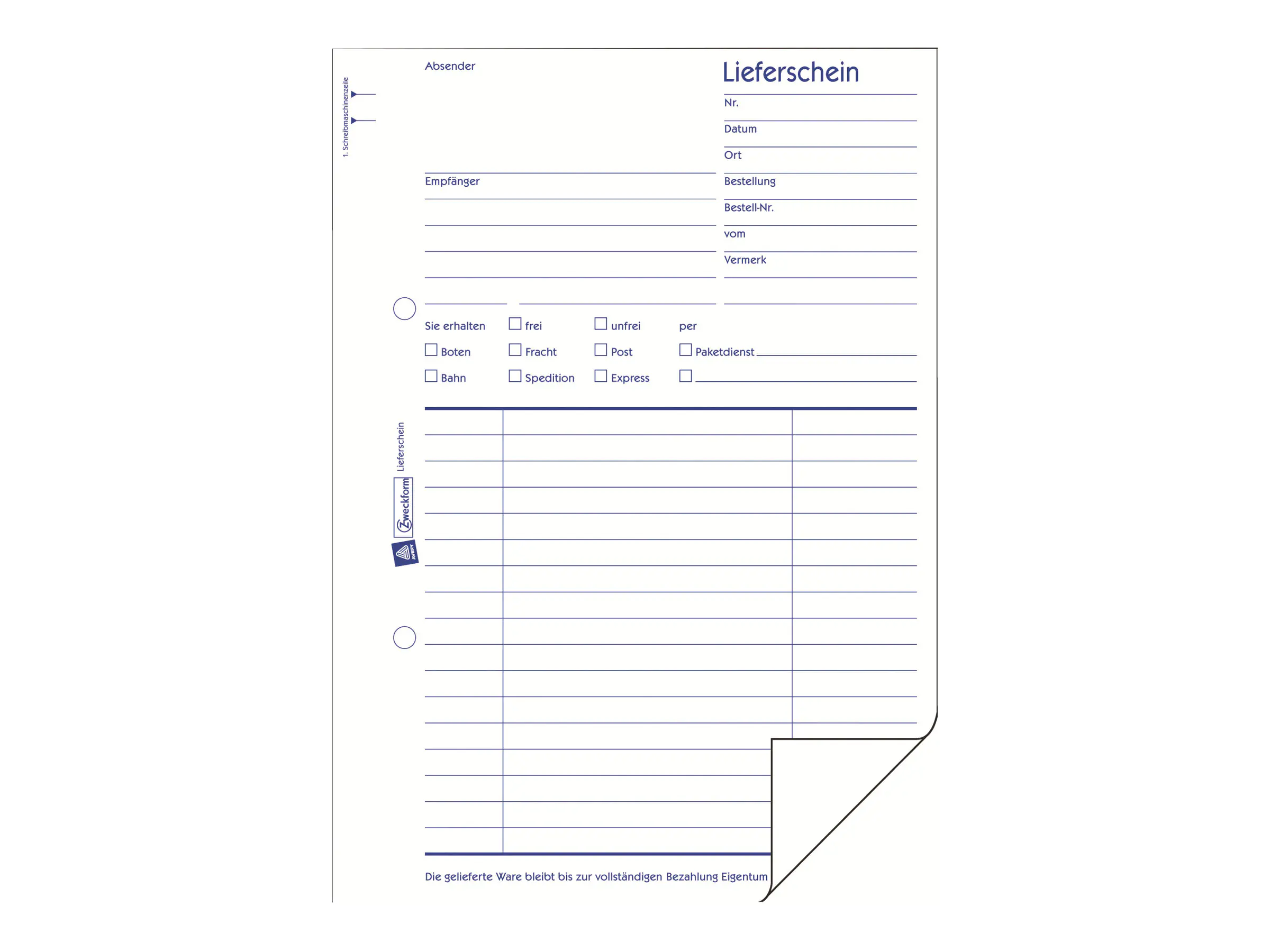 Avery Zweckform Lieferliste - 50 Blatt - A5 (148 x 210 mm) 723
