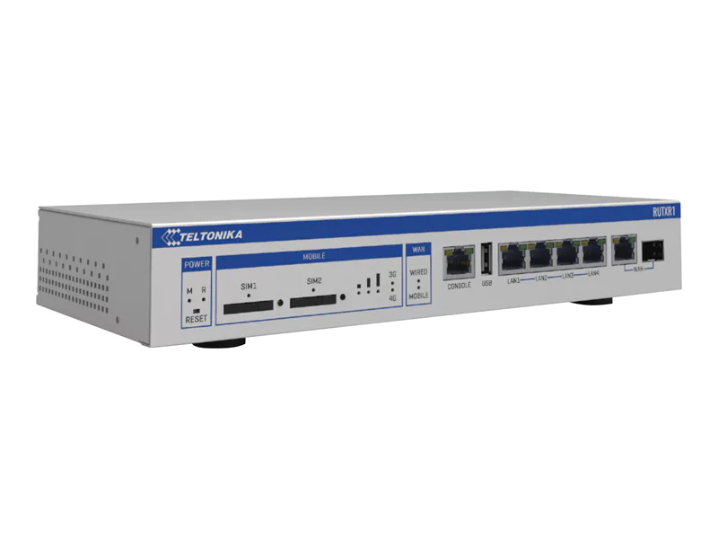 Teltonika RUTXR1 - Wireless Router - WWAN 4-Port-Switch - 1GbE - Wi-Fi 5 - an Rack montierbar