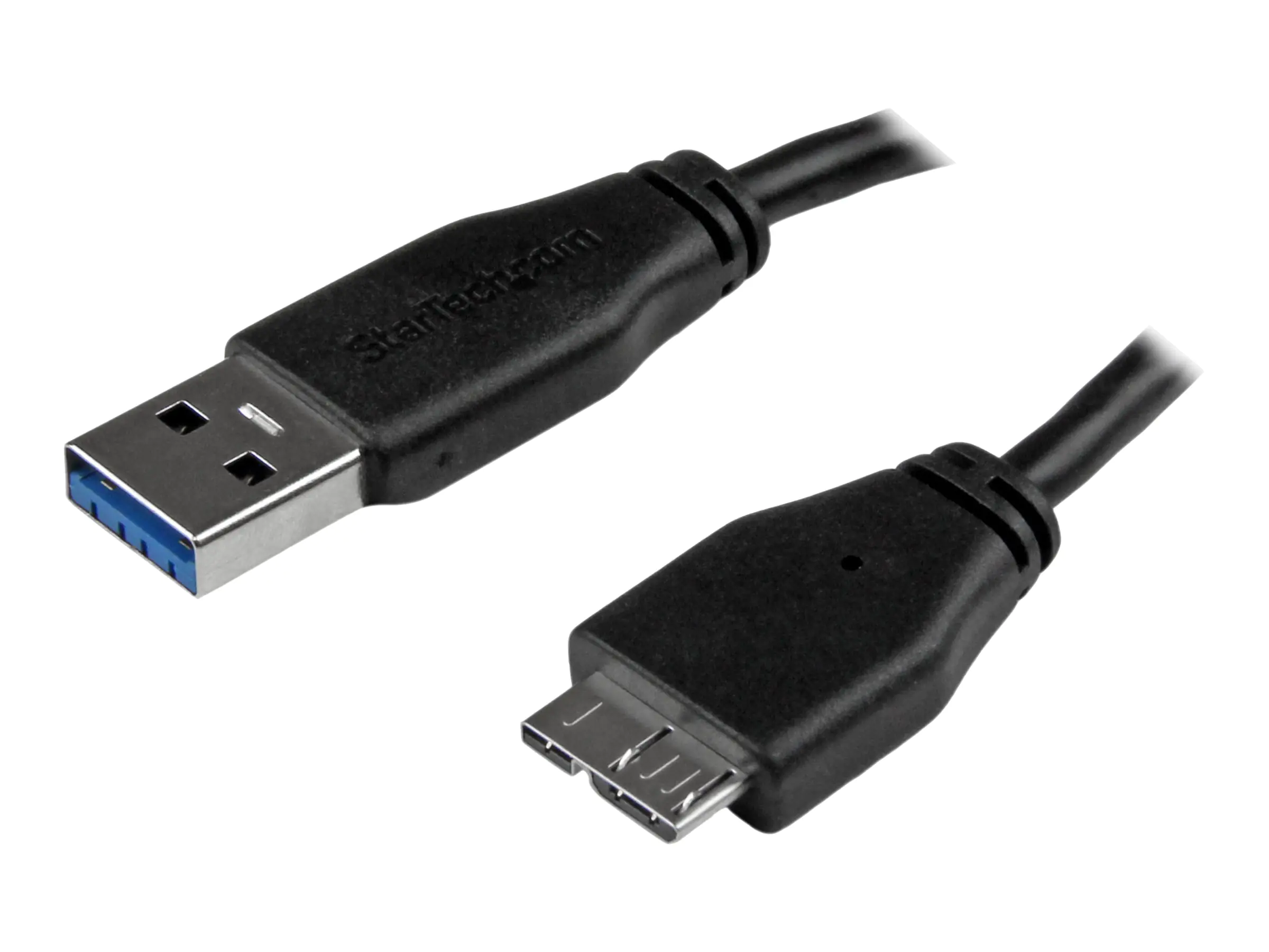 StarTech 50cm schlankes SuperSpeed USB 3.0 A auf Micro B Kabel - St/St - USB 3.0 Anschlusskabel - Schwarz - USB-Kabel - Micro-USB Typ B (M) zu USB Typ A (M) - USB 3.0 - 50 cm - geformt - Schwarz - für P/N: S2510BU33PW, S251BMU3FP, S251BRU33, SLSODDU33B, S