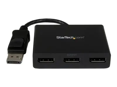 StarTech 3-Port Multi Monitor Adapter - DisplayPort 1.2 MST-Hub auf Dual 4K 30Hz & 1x 1080p - Video-Splitter für den erweiterten Desktop-Modus nur auf Windows-PCs - DP auf 3x DP-Monitore (MSTDP123DP) - Video-Verteiler - Desktop - AC 100/230 V - für P/N: S