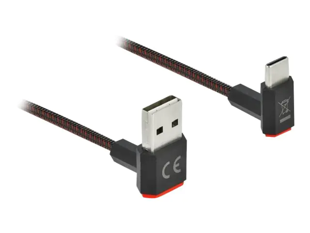 Delock Easy - USB-Kabel - USB (M) nach oben/unten abgewinkelt, doppelseitig zu USB-C (M)
