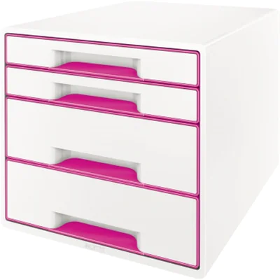 Leitz Schubladenbox WOW CUBE 52132023 4Schubfächer weiß/pink Leitz Schubladenbox WOW CUBE 52132023 4Schubfächer weiß/pink