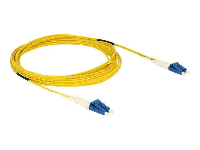 DeLOCK - Netzwerkkabel - LC Single-Modus (M) bis LC Single-Modus (M) - 5 m - Glasfaser - 9/125 Mikrometer - OS2 - halogenfrei - Gelb