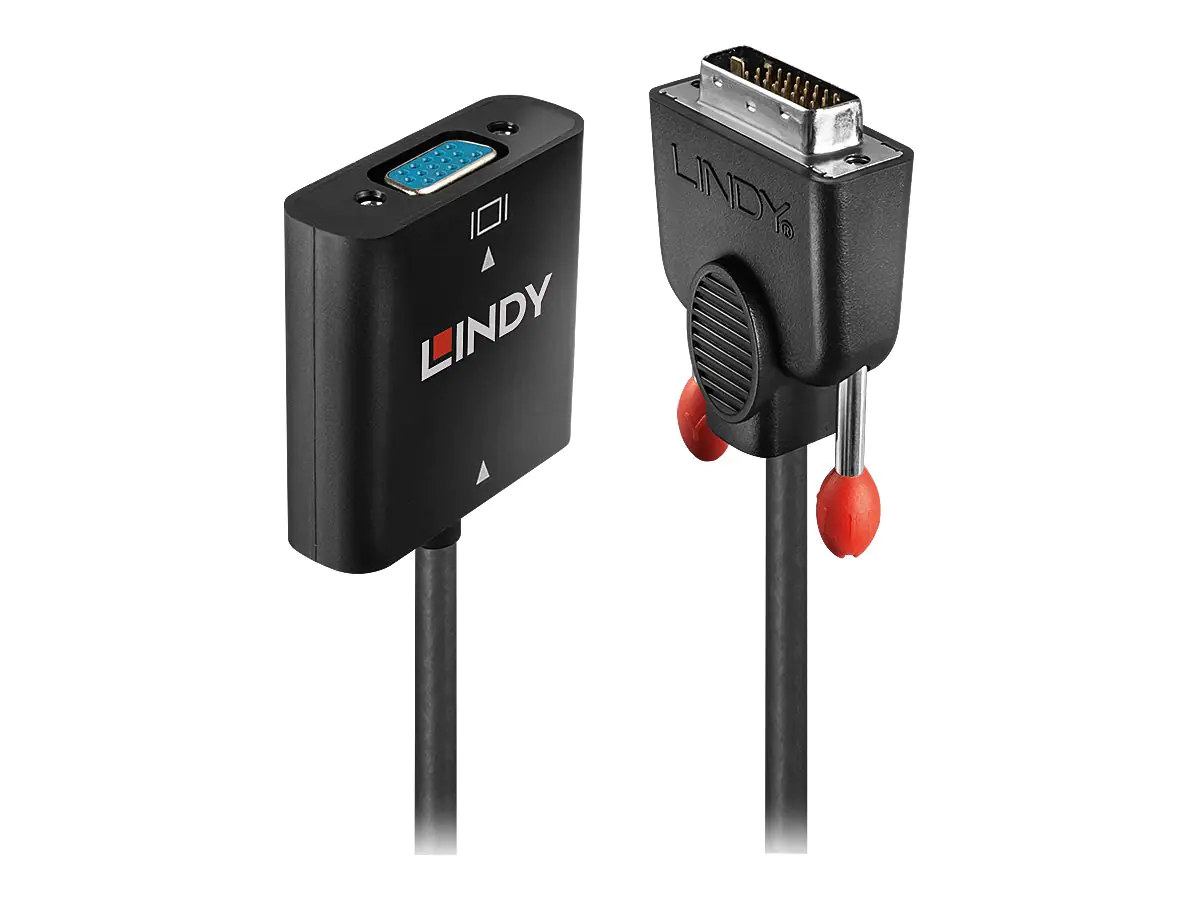 Lindy - DVI-Adapter - HD-15 (VGA) (W) zu DVI-D (M) - 20 cm - Schwarz