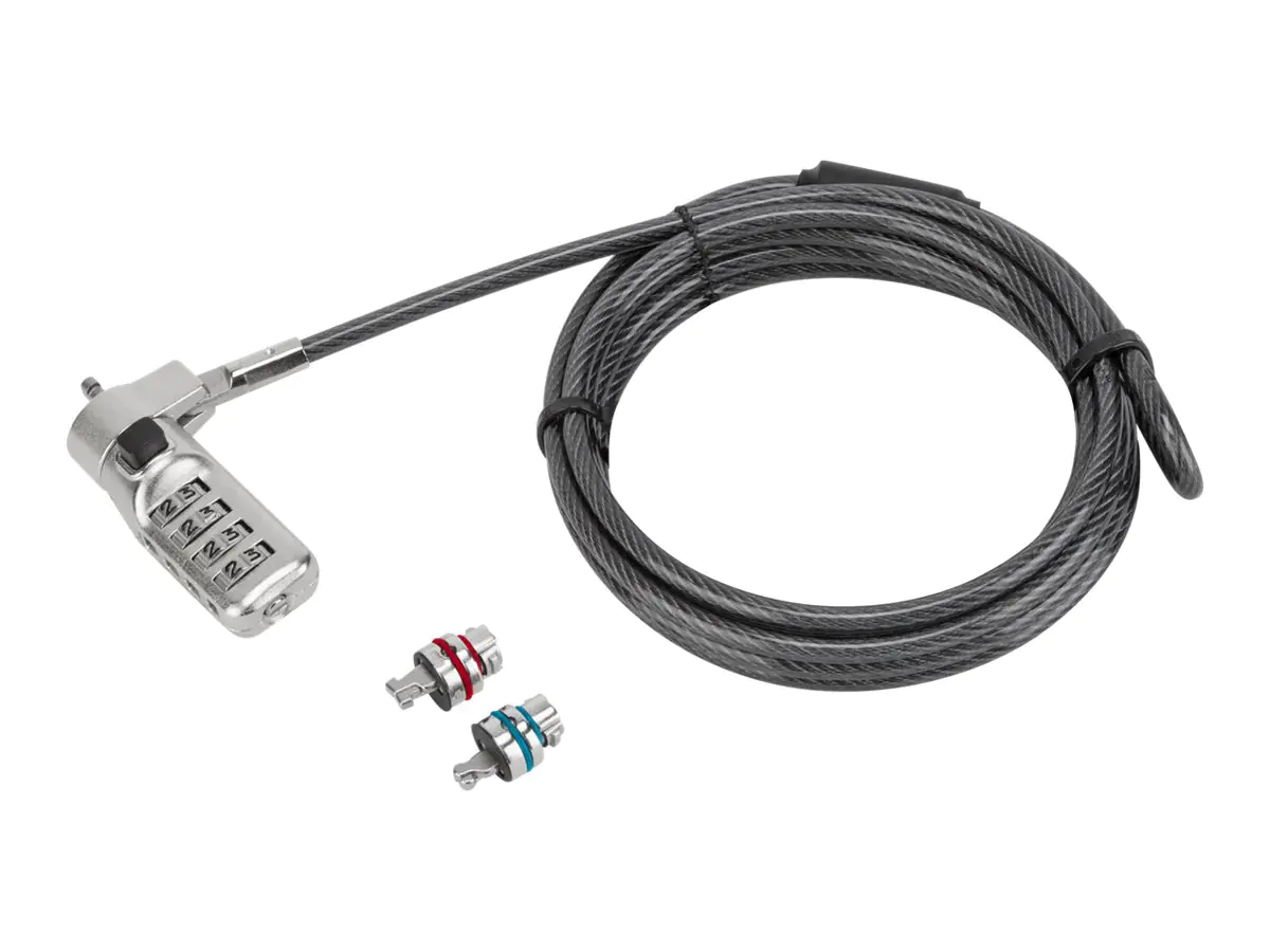 Targus Defcon 3-in-1 - Sicherheitskabelschloss - Silber