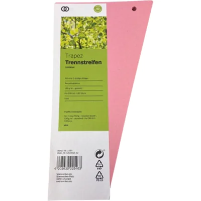 Soennecken Trennstreifen oeco 1434 12,5/6,5x24cm rosa 100St. Soennecken Trennstreifen oeco 1434 12,5/6,5x24cm rosa 100St.