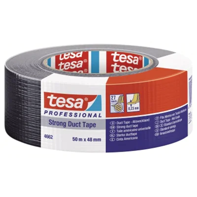 tesa® Gewebeband Professional 4662 Medium Innenbereich, Außenbereich 48 mm x 50 m (B x L) schwarz