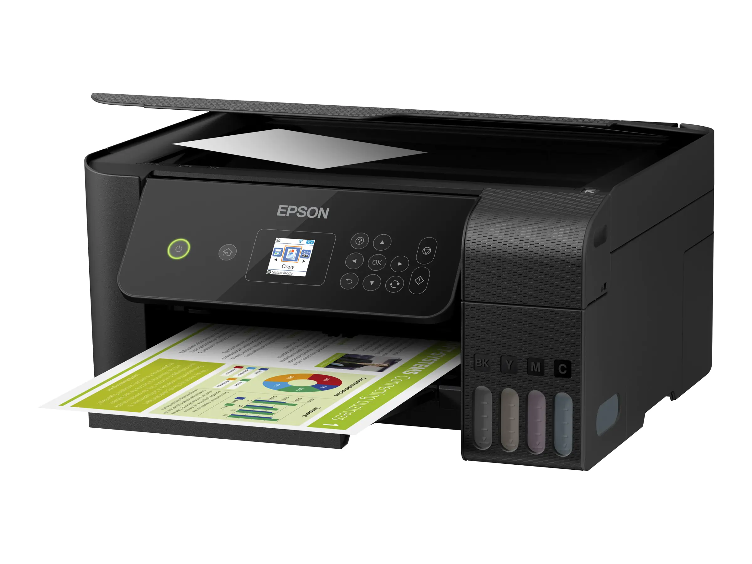 Epson EcoTank ET-2721 - Multifunktionsdrucker - Farbe - Tintenstrahl - nachfüllbar - A4/Legal (Medien) - bis zu 10 Seiten/Min. (Drucken) - USB, Wi-Fi - Schwarz