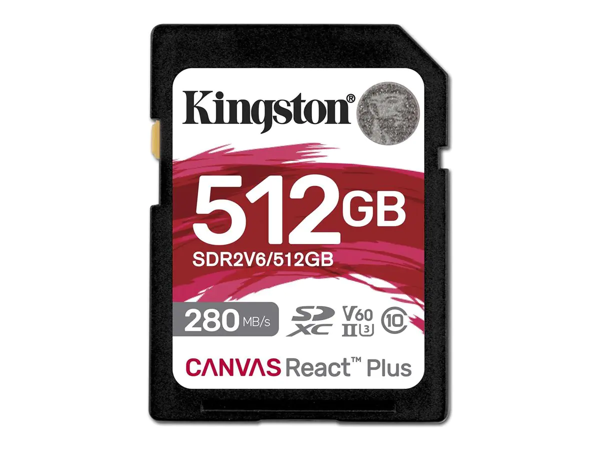 Kingston Canvas React Plus - Flash-Speicherkarte - 512 GB - Video Class V60 / UHS-II U3 / Class10 - SDXC UHS-II
