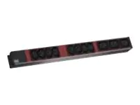 Bachmann IT PDU Basic - Stromverteilungseinheit (Rack - einbaufähig) - Wechselstrom 230 V - 1-phasig - Eingabe, Eingang IEC 60320 C20 - Ausgangsanschlüsse: 11 (IEC 60320 C13, IEC 60320 C19) - 1U - 48.3 cm (19") - 2 m - Schwarz