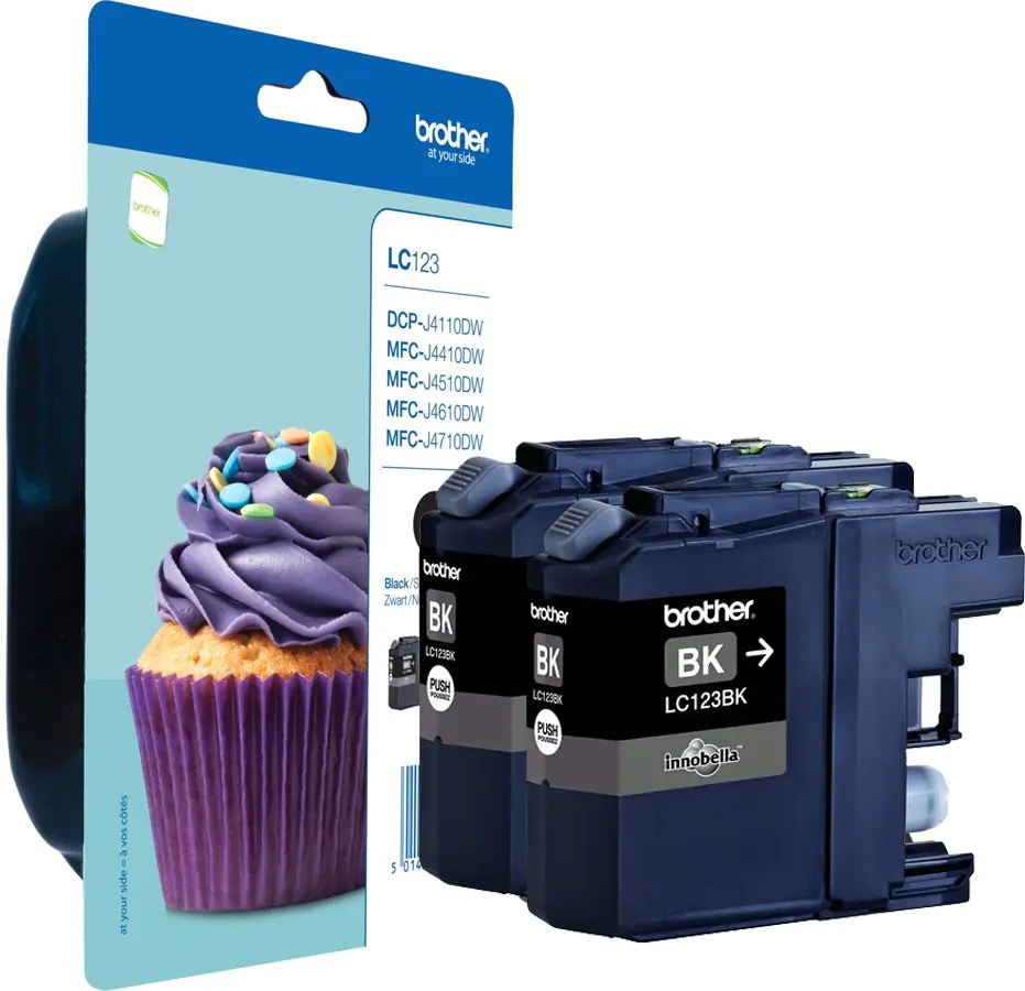 Brother LC123BK - 2er-Pack - Hohe Ergiebigkeit - Schwarz - Original - Blister mit akustischem/elektromagnetischem Alarm - Tintenpatrone - für Brother DCP-J100, J105, J132, J152, J552, J752, MFC-J245, J470, J650, J6520, J6720, J6920 Brother LC123BK - 2er-Pack - Hohe Ergiebigkeit - Schwarz - Original - Blister mit akustischem/elektromagnetischem Alarm - Tintenpatrone - für Brother DCP-J100, J105, J132, J152, J552, J752, MFC-J245, J470, J650, J6520, J6720, J6920