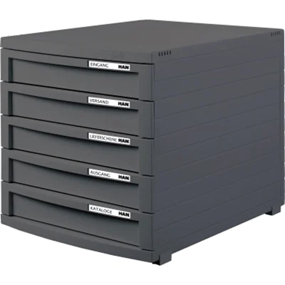 HAN Schubladenbox CONTUR 1505-191 DIN A4/B4/C4 5Schübe geschl dgr/dgr HAN Schubladenbox CONTUR 1505-191 DIN A4/B4/C4 5Schübe geschl dgr/dgr