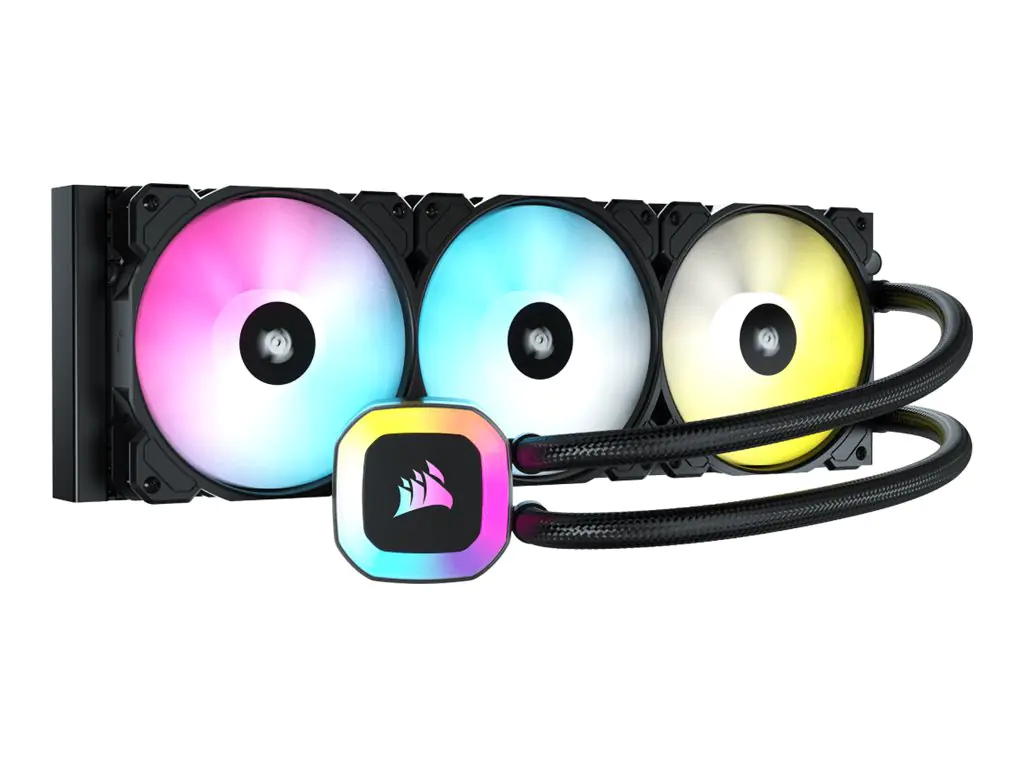 CORSAIR H150 RGB - Prozessor-Flüssigkeitskühlsystem - Kühlergröße: 360 mm - (für: LGA1700, LGA1200, LGA1150, LGA1151, LGA1156, LGA2011, LGA2066, LGA1366, AM4, AM5) - Kupfer - 120 mm