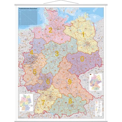 Franken Kartentafel PLZ KAM400 137x97cm laminiert Franken Kartentafel PLZ KAM400 137x97cm laminiert