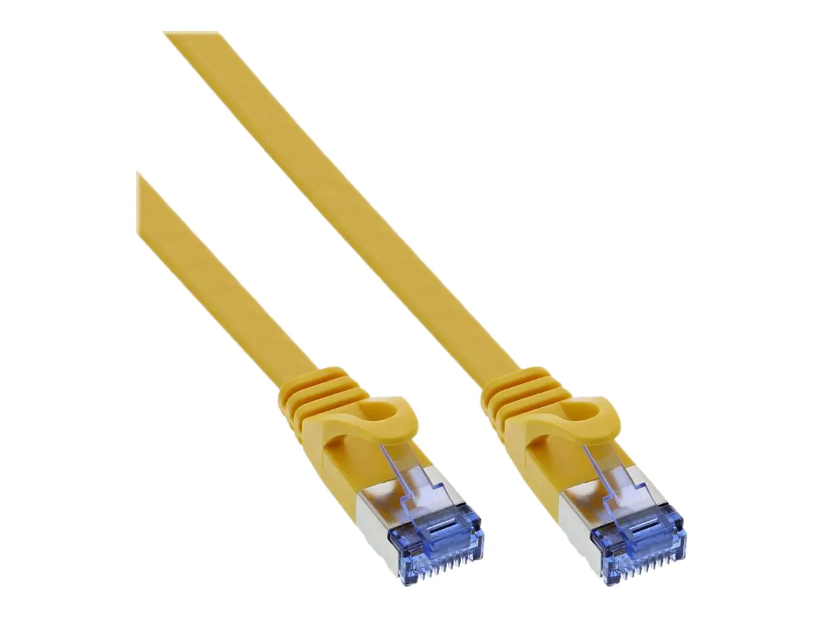InLine - Patch-Kabel - RJ-45 (M) zu RJ-45 (M) - 1 m - U/FTP, PiMF - CAT 6a - geformt, flach - Gelb