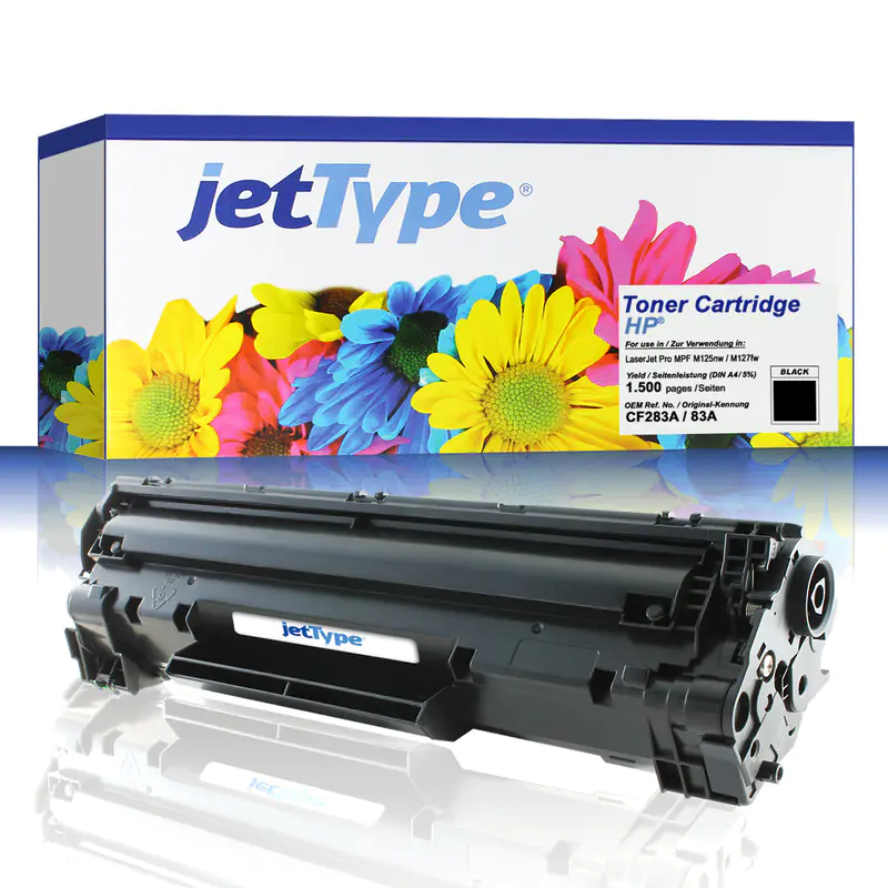 jetType Toner kompatibel zu HP CF283A 83A schwarz 1.500 Seiten 1 Stück jetType Toner kompatibel zu HP CF283A 83A schwarz 1.500 Seiten 1 Stück