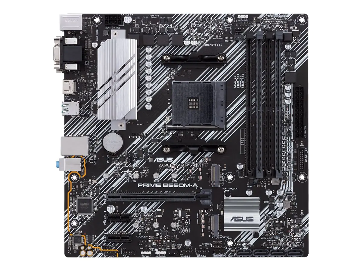 ASUS PRIME B550M-A/CSM - Motherboard - micro ATX - Socket AM4 - AMD B550 Chipsatz - USB 3.2 Gen 1, USB 3.2 Gen 2 - Gigabit LAN - Onboard-Grafik (CPU erforderlich) - HD Audio (8-Kanal)