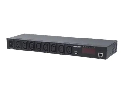 Intellinet 19" 8-fach IP-Steckdosenleiste / Smart PDU mit C13-Kaltgerätesteckdosen, Kontrolliert Strom, Temperatur und Luftfeuchtigkeit, C20-Stromeingang, 1 HE - Stromverteilungseinheit (Rack - einbaufähig) - Wechselstrom 110-240 V - Ethernet - Eingabe, E Intellinet 19" 8-fach IP-Steckdosenleiste / Smart PDU mit C13-Kaltgerätesteckdosen, Kontrolliert Strom, Temperatur und Luftfeuchtigkeit, C20-Stromeingang, 1 HE - Stromverteilungseinheit (Rack - einbaufähig) - Wechselstrom 110-240 V - Ethernet - Eingabe, E
