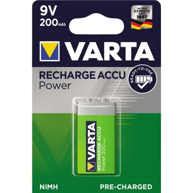 Varta Power Accu - Batterie 9V - NiMH - (wiederaufladbar) - 170 mAh Varta Power Accu - Batterie 9V - NiMH - (wiederaufladbar) - 170 mAh