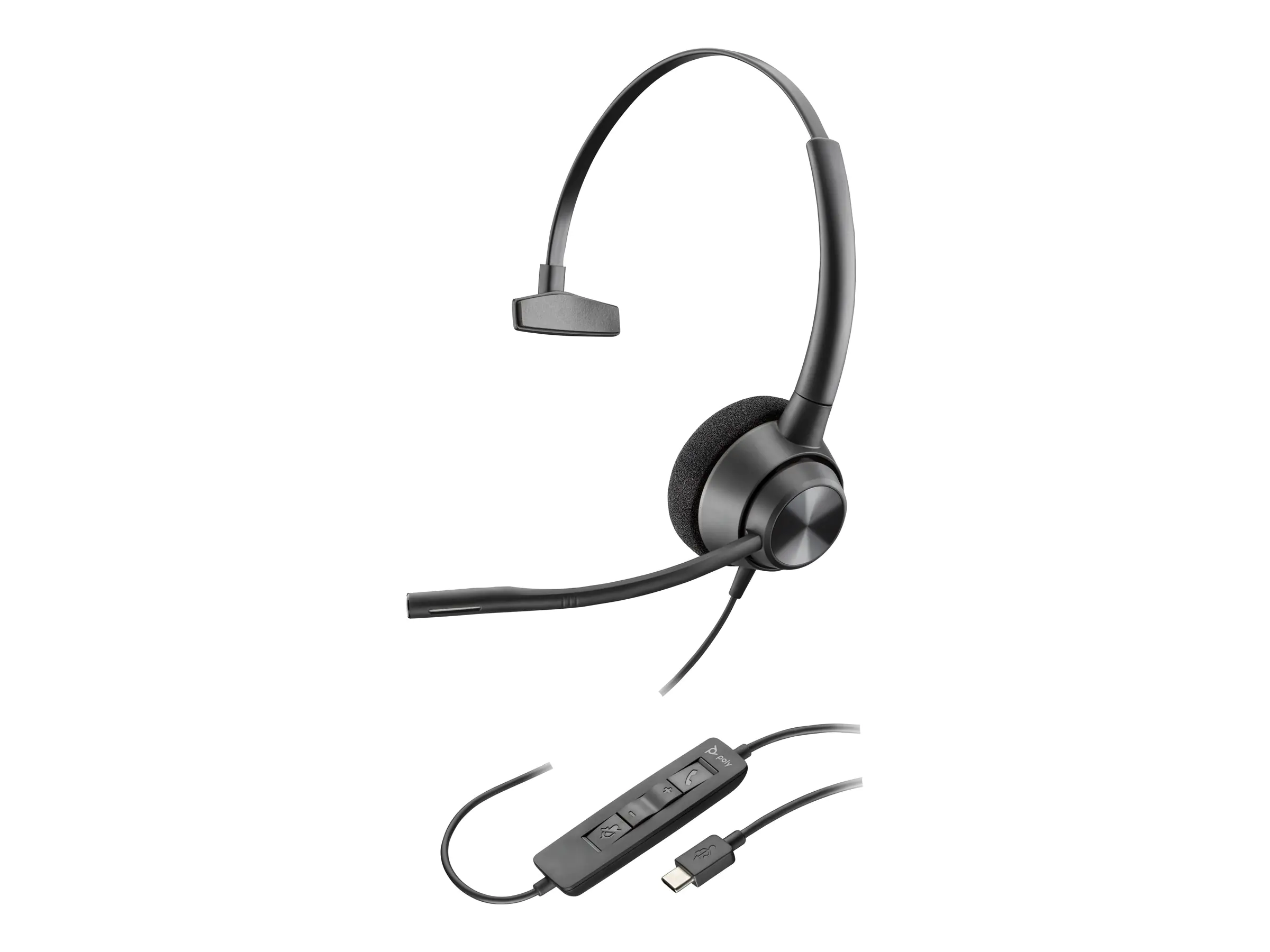 Poly EncorePro 310 - EncorePro 300 series - Headset - On-Ear - kabelgebunden - USB-C - Schwarz - Works With Chromebook Certified Poly EncorePro 310 - EncorePro 300 series - Headset - On-Ear - kabelgebunden - USB-C - Schwarz - Works With Chromebook Certified