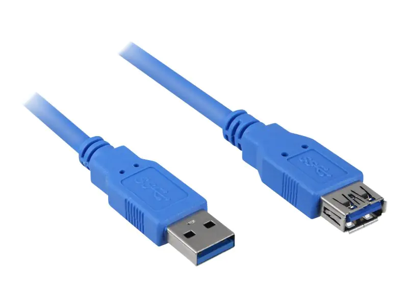 Sharkoon - USB-Verlängerungskabel - USB Typ A (W) zu USB Typ A (M) - USB 3.0 - 1 m - Schwarz