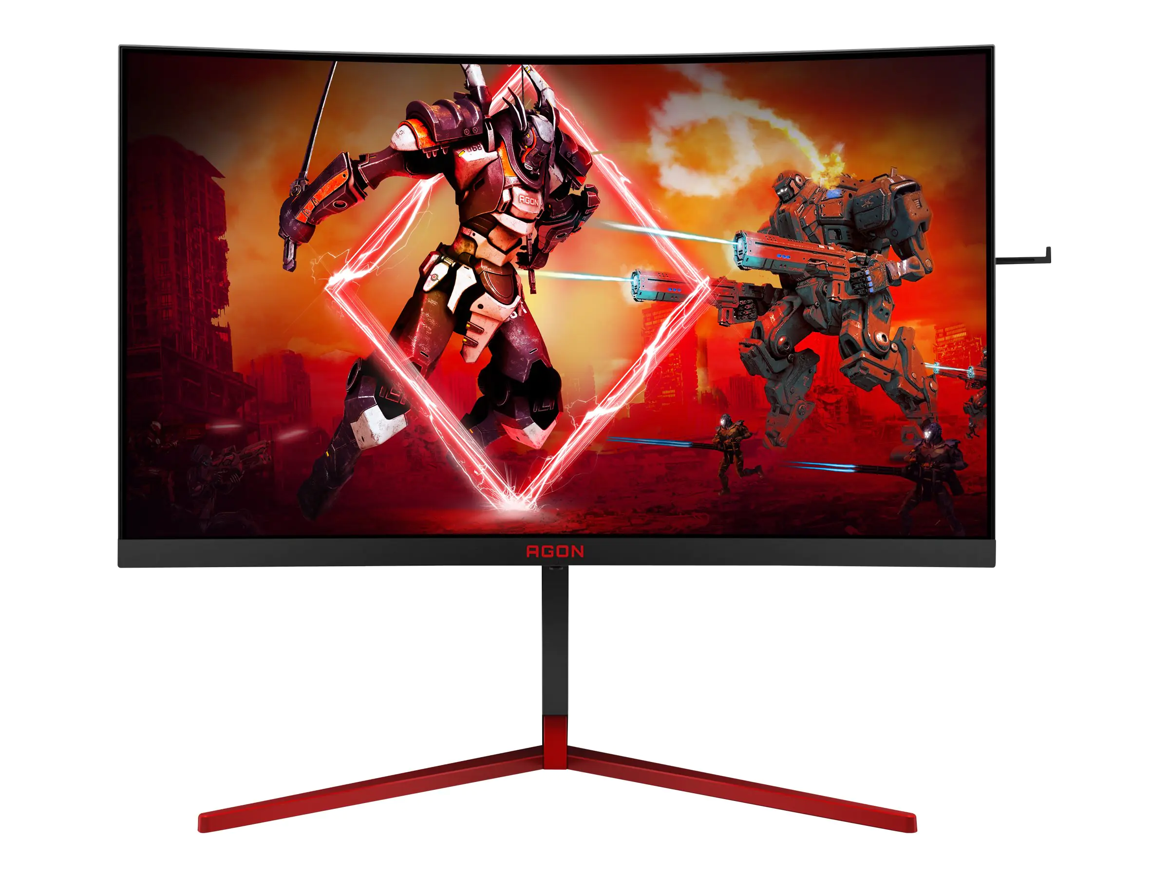 AOC Gaming AG273QCG - AGON Series - LED-Monitor - Gaming - gebogen - 68.6 cm (27") - 2560 x 1440 QHD @ 165 Hz - TN - 400 cd/m² - 1000:1 - DisplayHDR 400 - 1 ms - HDMI, DisplayPort - Lautsprecher - Schwarz, Rot