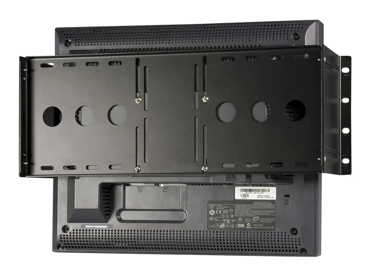 StarTech.com Universal LCD Monitor Vesa Halterung für 19" Serverschrank / Rack - Befestigungskit - für LCD-Display - fester, kaltgepresster Stahl - Schwarz - Bildschirmgröße: 48.3 cm (19") RKLCDBK