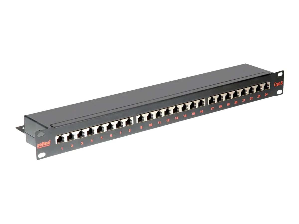 Roline - Patch Panel - CAT 6e - STP - Schwarz - 48.3 cm (19") - 24 Ports