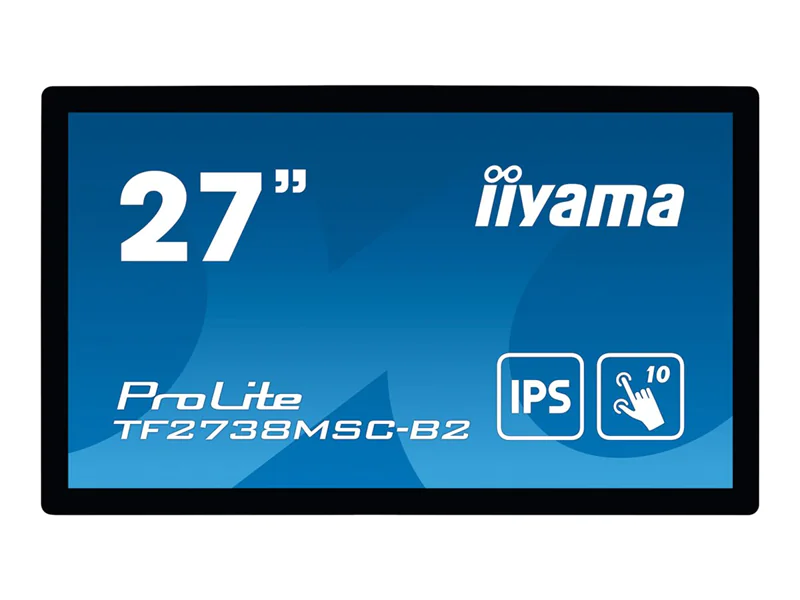 iiyama ProLite TF2738MSC-B2 - LED-Monitor - 68.6 cm (27") - offener Rahmen - Touchscreen - 1920 x 1080 Full HD (1080p) @ 60 Hz - A-MVA+ - 300 cd/m² - 3000:1 - 5 ms - HDMI, DVI, DisplayPort - Lautsprecher - Schwarz