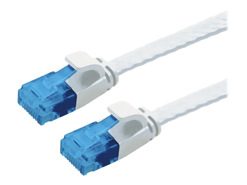 VALUE - Patch-Kabel - RJ-45 (M) zu RJ-45 (M) - 2 m - U/UTP, nicht abgeschirmt - CAT 6a - geformt, ohne Haken, verseilt, flach - weiß