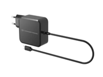 Conceptronic OZUL05BE 100W GaN USB-PD-Ladegerät, Eingebautes USB-C-Kabel, Drinnen, AC, 20 V, 1,8 m, Schwarz