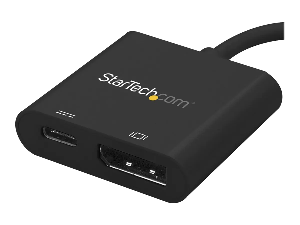 StarTech USB C DisplayPort Adapter mit USB Stromversorgung (USB PD) - 4K 60Hz - USB-C zu DisplayPort - Externer Videoadapter - Parade PS171 - USB-C - DisplayPort - Schwarz