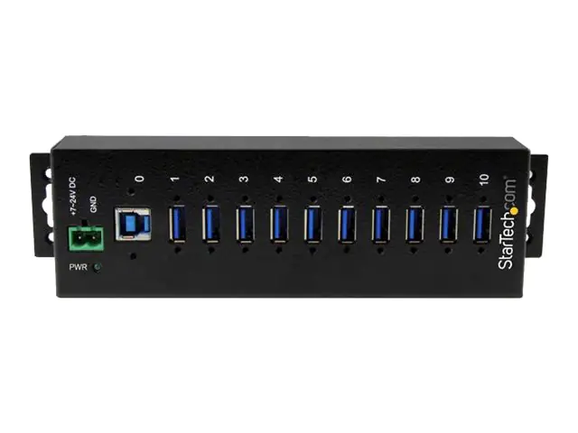 StarTech.com 10 Port Industrial USB 3.0 Hub - ESD and Surge Protection - Hub - 10 x SuperSpeed US