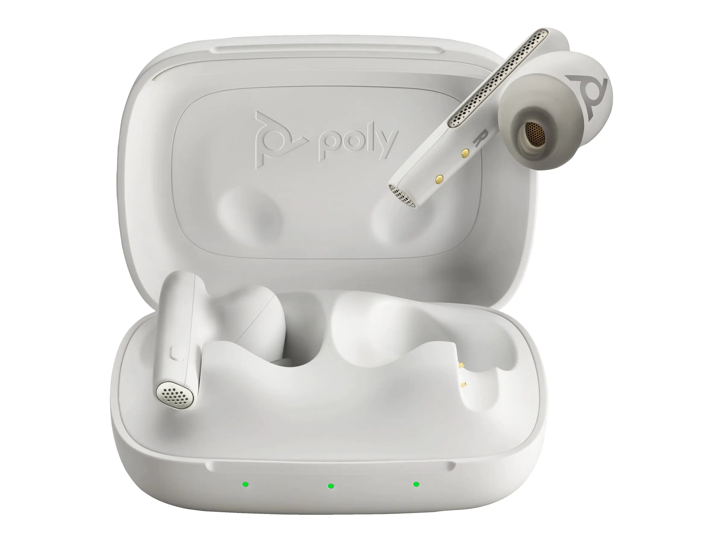 Poly Voyager Free 60 UC M - True Wireless-Kopfhörer mit Mikrofon - im Ohr - Bluetooth - aktive Rauschunterdrückung - Adapter USB-C via Bluetooth - Sandweiß - Zertifiziert für Microsoft Teams