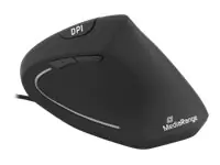 MediaRange MROS230 - Vertikale Maus - ergonomisch - Für Rechtshänder - optisch - 6 Tasten - kabelgebunden - USB 2.0 - Schwarz