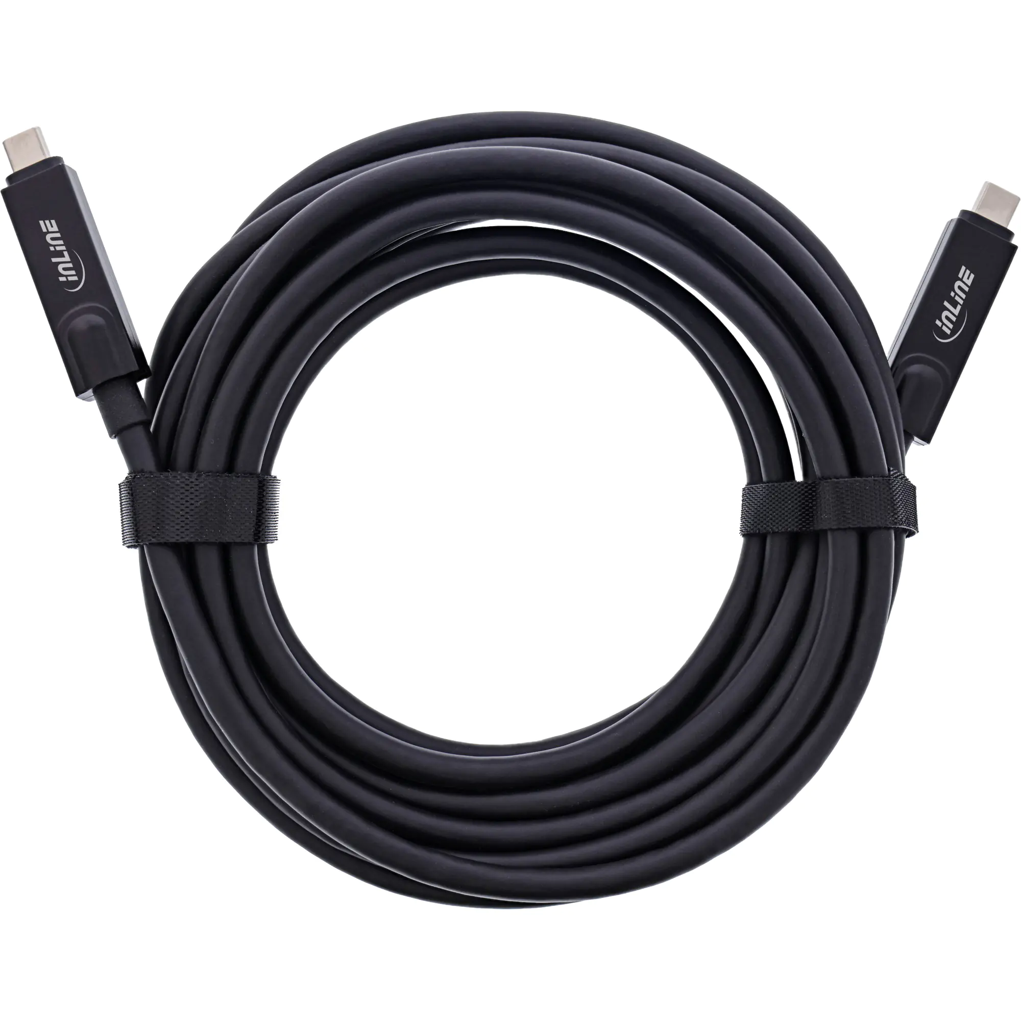 InLine USB 3.2 Gen.2 AOC Kabel - USB-C Stecker/Stecker 8K60Hz 60W - schwarz - 15m