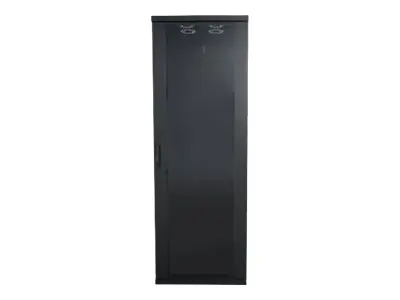 Intellinet Network Cabinet, Free Standing (Basic), 22U, Usable Depth 123 to 573mm/Width 503mm, Black, Flatpack, Max 600kg, Server Rack, IP20 rated, 19", Steel, Single-Point Door Lock, One Lock Per Side Panel, Three Year Warranty - Schrank Netzwerkschrank