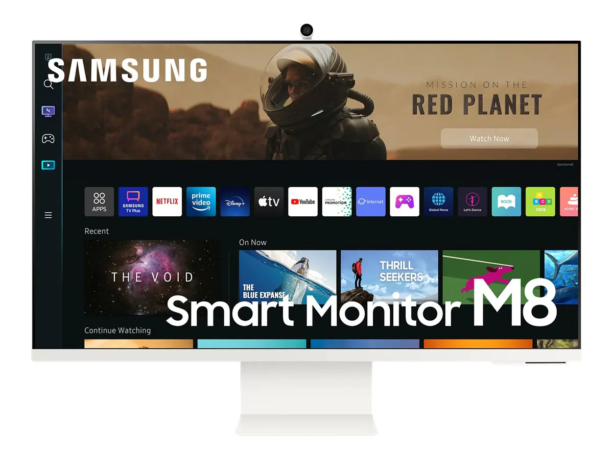 Samsung S32BM801UU - M80B Series - LED-Monitor - Smart - 81.3 cm (32") - 3840 x 2160 4K @ 60 Hz - VA - 400 cd/m² - 3000:1 - HDR10, HDR10+ - 4 ms - Micro HDMI, 2xUSB-C - Lautsprecher - Warm White